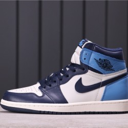 Air Jordan 1 High "Obsidian" 555088-140 Modrá Bílá