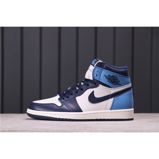 Air Jordan 1 High "Obsidian" 555088-140 Modrá Bílá