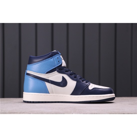 Air Jordan 1 High "Obsidian" 555088-140 Modrá Bílá