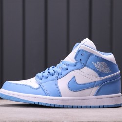 Air Jordan 1 Mid "UNC" 554724-106 Modrá Bílá