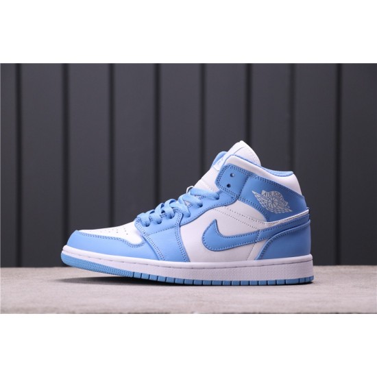 Air Jordan 1 Mid "UNC" 554724-106 Modrá Bílá