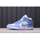 Air Jordan 1 Mid "UNC" 554724-106 Modrá Bílá