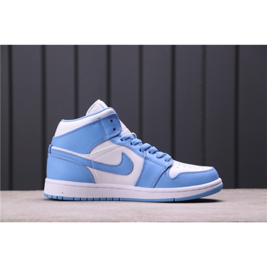 Air Jordan 1 Mid "UNC" 554724-106 Modrá Bílá