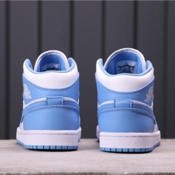 Air Jordan 1 Mid "UNC" 554724-106 Modrá Bílá