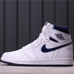 Air Jordan 1 Retro OG "High Metallic Navy" 555088-106 Bílá Modrá