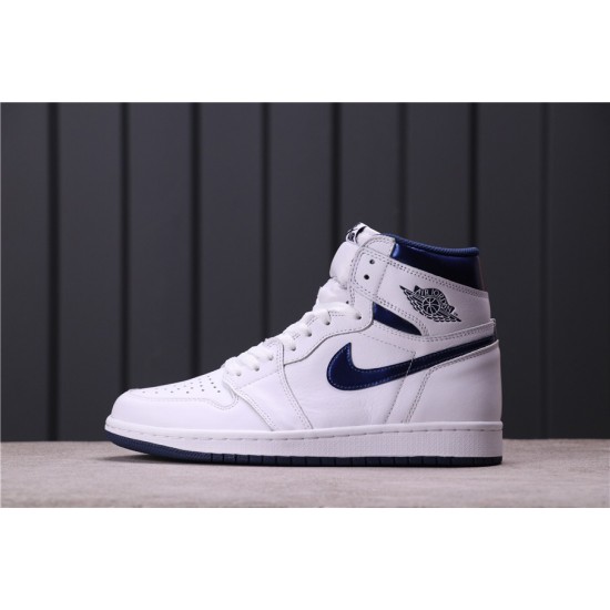 Air Jordan 1 Retro OG "High Metallic Navy" 555088-106 Bílá Modrá