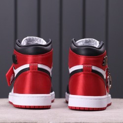 WMNS Air Jordan 1 Satin "Black Toe" CD0461-016 Červená Černá Bílá