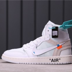 OFF-WHITE x Air Jordan 1 "White" AQ0818-100 Vše Bílé