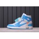 OFF-WHITE x Air Jordan 1 “UNC” AQ0818-148 Modrá Bílá