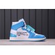 OFF-WHITE x Air Jordan 1 “UNC” AQ0818-148 Modrá Bílá