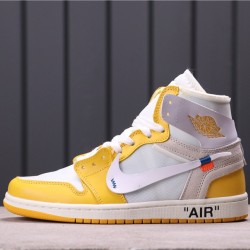 OFF-WHITE x Air Jordan 1 UNC AQ0818-149 žlutá Bílá