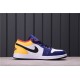 Air Jordan 1 Low "White Navy Yellow" 553558-123 Purple Yellow White Black