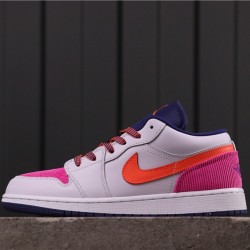 Dámské Air Jordan 1 Low "Pink Corduroy" 554723-502 šedá růžová