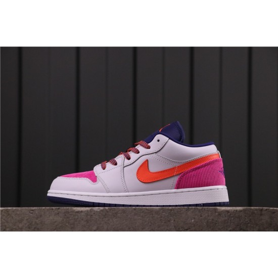 Dámské Air Jordan 1 Low "Pink Corduroy" 554723-502 šedá růžová