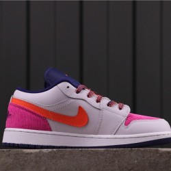 Dámské Air Jordan 1 Low "Pink Corduroy" 554723-502 šedá růžová