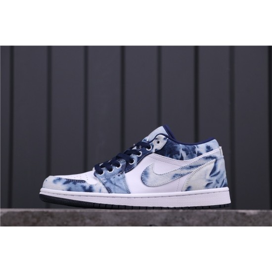 Air Jordan 1 Low BHM "BLACK CYBER" CZ8455-100 White Blue