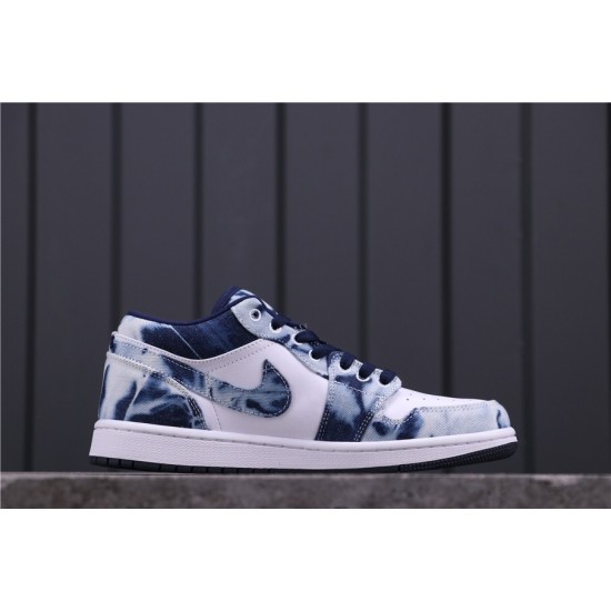 Air Jordan 1 Low BHM "BLACK CYBER" CZ8455-100 White Blue