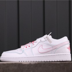 Air Jordan 1 Low GS "Pink" 554723-101 White Pink