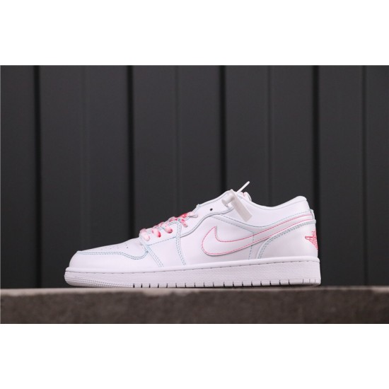 Air Jordan 1 Low GS "Pink" 554723-101 White Pink