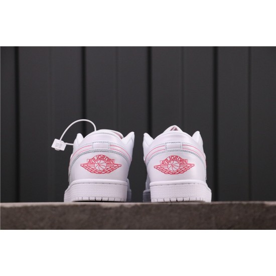 Air Jordan 1 Low GS "Pink" 554723-101 White Pink