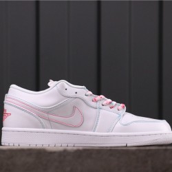 Air Jordan 1 Low GS "Pink" 554723-101 White Pink