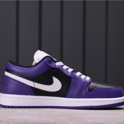 Air Jordan 1 Low Releasing Brzy v Purple and Black 553558-501 Purple Black White