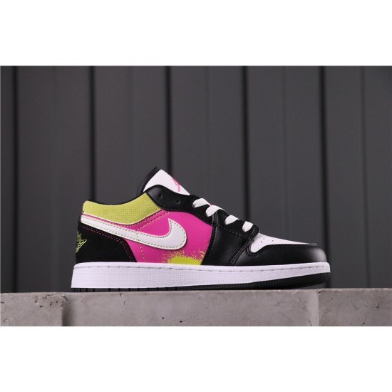 Air Jordan 1 Low SE CW5564 001 Black Pink Green White