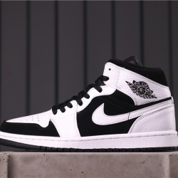 Air Jordan 1 Mid "White / Black" 554724-113 White Black