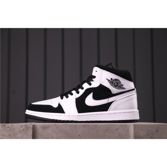 Air Jordan 1 Mid "White / Black" 554724-113 White Black