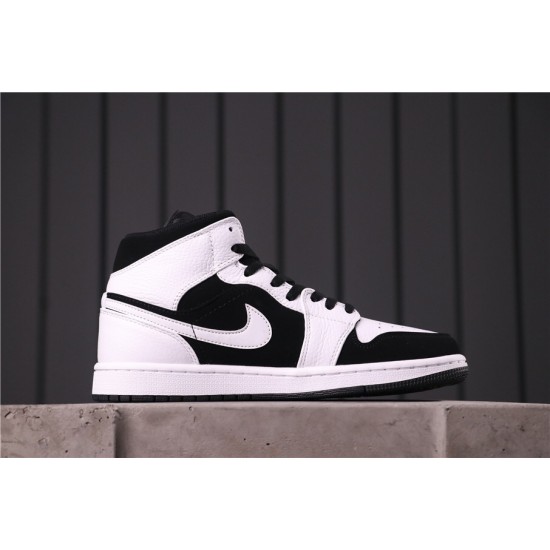 Air Jordan 1 Mid "White / Black" 554724-113 White Black