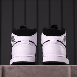 Air Jordan 1 Mid "White / Black" 554724-113 White Black