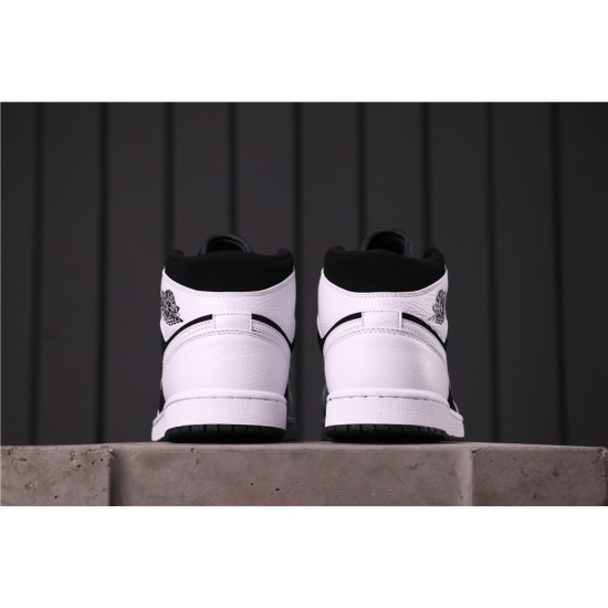 Air Jordan 1 Mid "White / Black" 554724-113 White Black