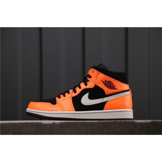 Air Jordan 1 Mid "Orange / Black" 554724-062 Oranžová Černá Bílá