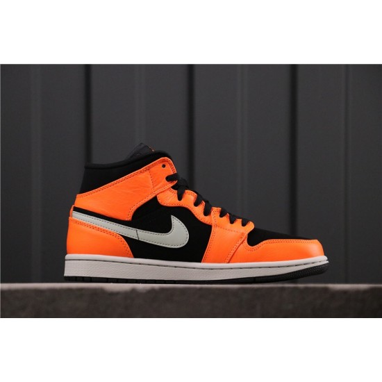 Air Jordan 1 Mid "Orange / Black" 554724-062 Oranžová Černá Bílá