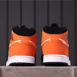 Air Jordan 1 Mid "Shattered Backboard" 554724-058 Oranžová Černá Bílá