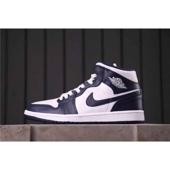 Air Jordan 1 Mid "Obsidian" 554724-174 tmavě Modrá Bílá