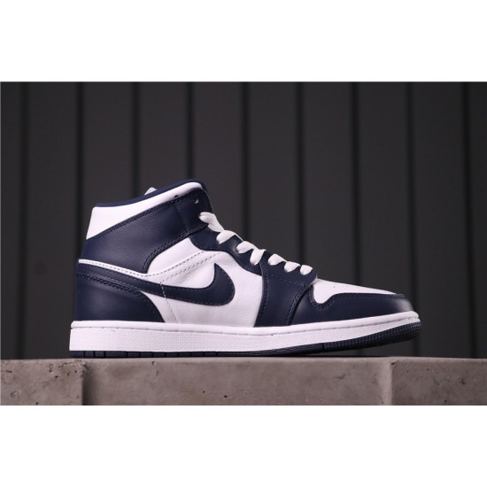 Air Jordan 1 Mid "Obsidian" 554724-174 tmavě Modrá Bílá