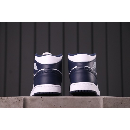 Air Jordan 1 Mid "Obsidian" 554724-174 tmavě Modrá Bílá