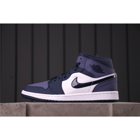 Air Jordan 1 Mid "Sanded Purple" 554724-445 Purple White Black