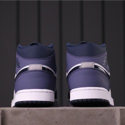 Air Jordan 1 Mid "Sanded Purple" 554724-445 Purple White Black