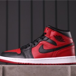 Air Jordan 1 Mid 554724-610 Red Black