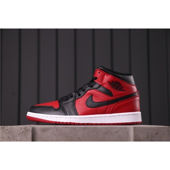 Air Jordan 1 Mid 554724-610 Red Black