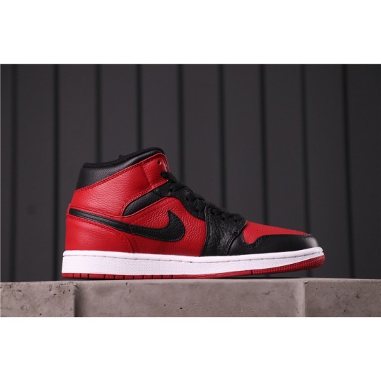 Air Jordan 1 Mid 554724-610 Red Black