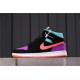 Air Jordan 1 Mid 554725-083 Black Purple Blue