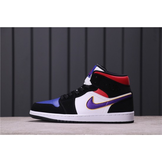 Air Jordan 1 Mid "What the" 852542-005 Black White Purple