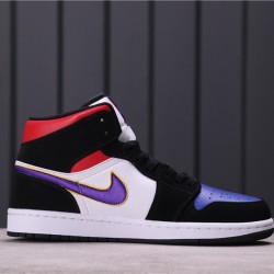 Air Jordan 1 Mid "What the" 852542-005 Black White Purple