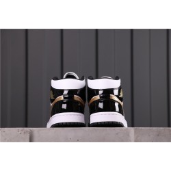 Air Jordan 1 Mid "Patent Gold" 852542-007 černé Bílé Zlato