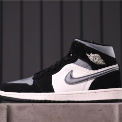 Air Jordan 1 Mid "Satin" 852542-011 Černá Šedá Bílá