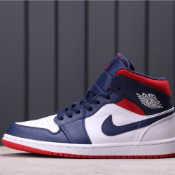 Air Jordan 1 Mid "USA" 852542-104 Modrá Bílá