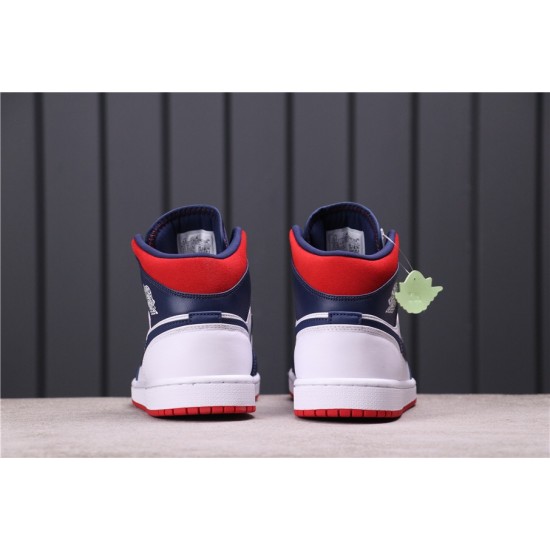 Air Jordan 1 Mid "USA" 852542-104 Modrá Bílá